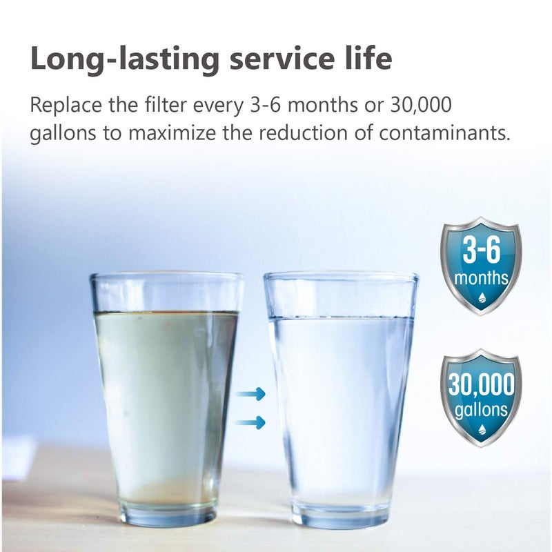 Waterspecialist FXHTC Whole House Carbon Water Filter, Replacement for GE FXHTC, GXWH40L, GXWH35F, Culligan RFC-BBSA, American Plumber W10-PR, W10-BC, WRC25HD, 10" x 4.5", 5 Micron, Pack of 2 - Image 5